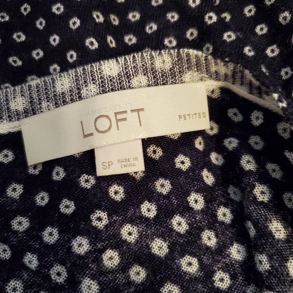 Loft Button Up Polka Dot Cardigan SZ SP - Picture 5 of 9